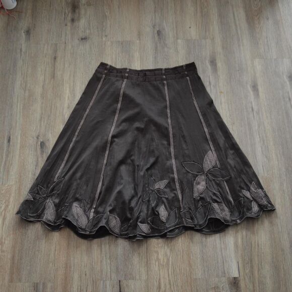 Per-una Women's Brown and Khaki Skirt - Picture 1 of 4